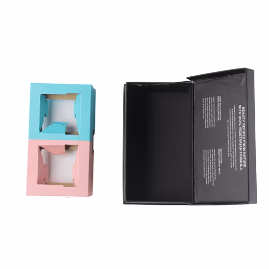 Kraft Paper Packaging Scented Tea Magnetic Gift Blind Boxes with Ribbon Matt Lamination