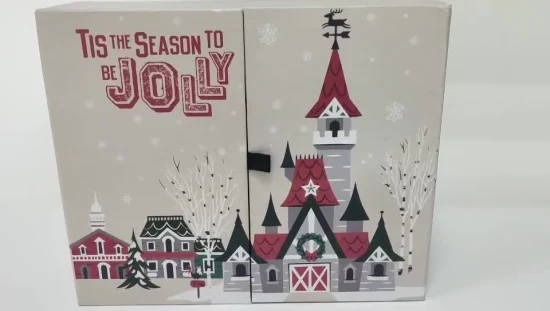 Изготовленная на заказ картонная подарочная коробка с рождественским тематическим календарем, используемая для открытия слепой коробки