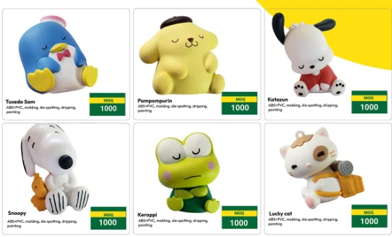 Оптовая продажа 3D мультфильм аниме фигурки фигурки индивидуальный дизайн логотипа OEM для корпоративных подарков рекламные подарки коллекционные игрушки