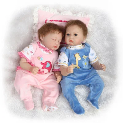 22 дюйма мягкие силиконовые виниловые куклы реборн близнецы силиконовые ручной работы 55 см кукла для новорожденных мягкая виниловая кукла для девочек Рождественский подарок